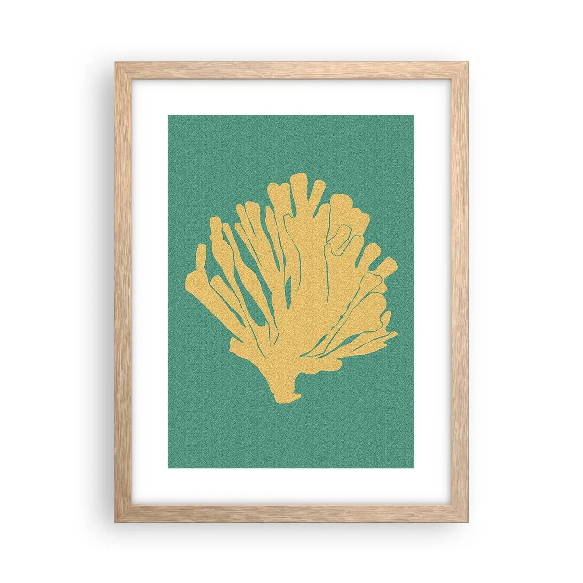 Póster en marco roble claro - Arbusto de un bosque submarino - 30x40 cm