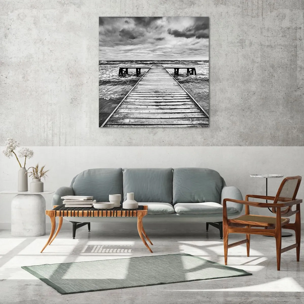 Cuadro sobre vidrio - Impresiones sobre Vidrio - Estoy esperando que sople el viento... - 60x60 cm