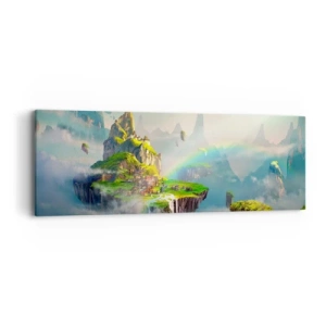 Cuadro sobre lienzo - Impresión de Imagen - El medio de la nada - islas flotantes - 90x30 cm