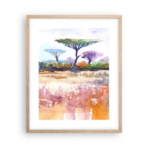 Póster en marco roble claro - Colores de la sabana - 40x50 cm