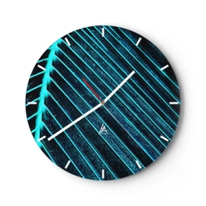 Reloj de pared - Reloj de vidrio - La textura del verde - 40x40 cm