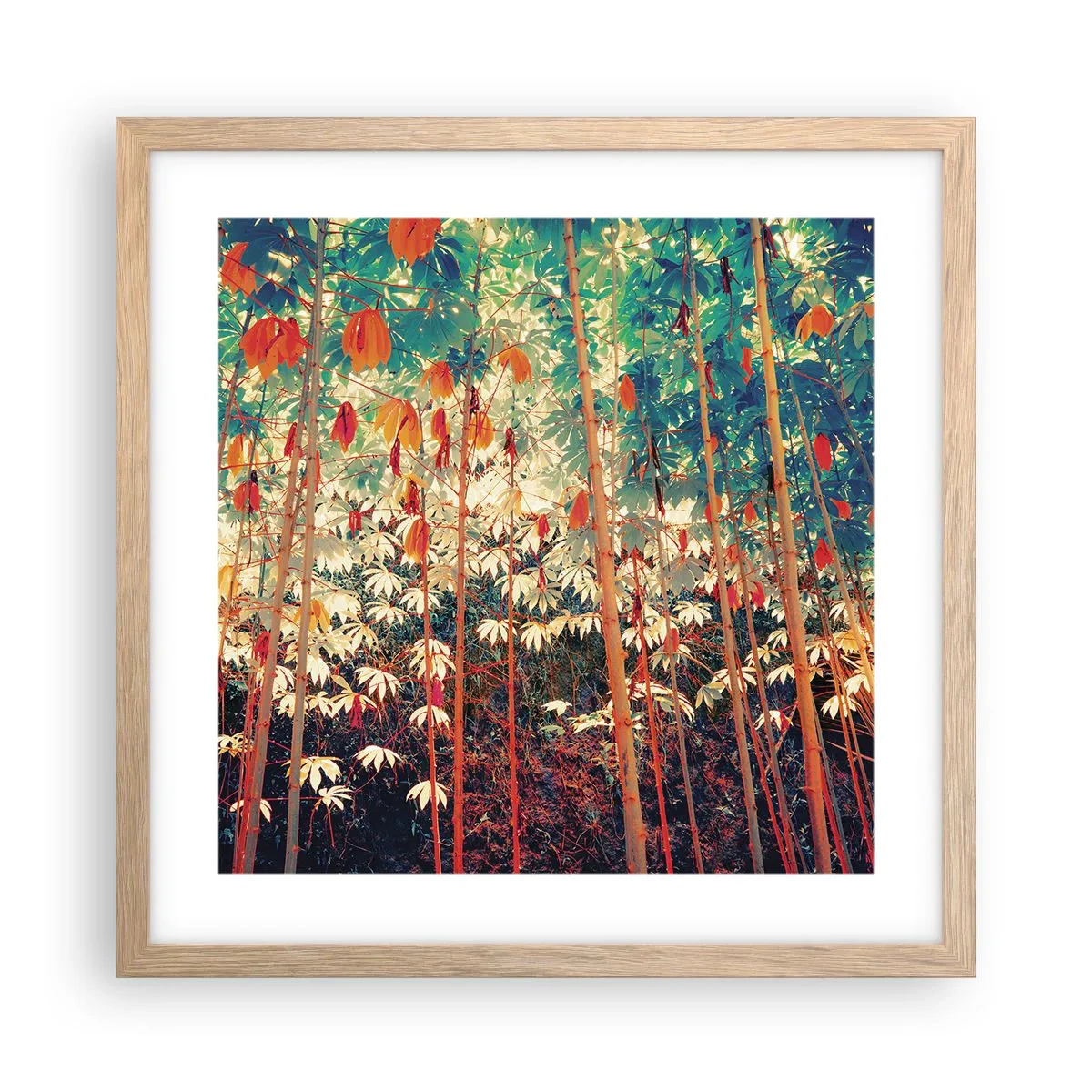 Póster en marco roble claro - La vida secreta de las hojas - 40x40 cm