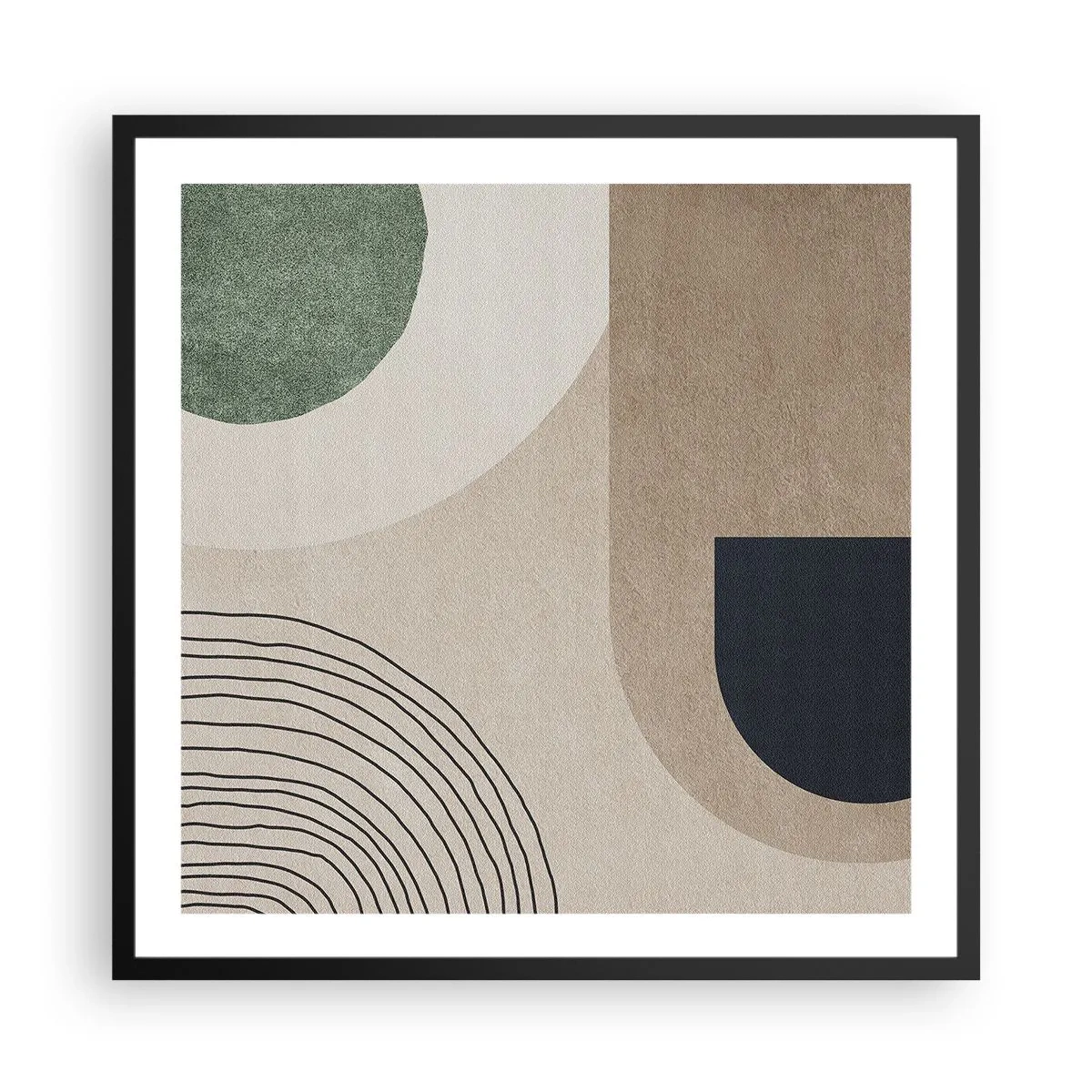 Póster en marco negro - La delicadeza de un óvalo - 60x60 cm