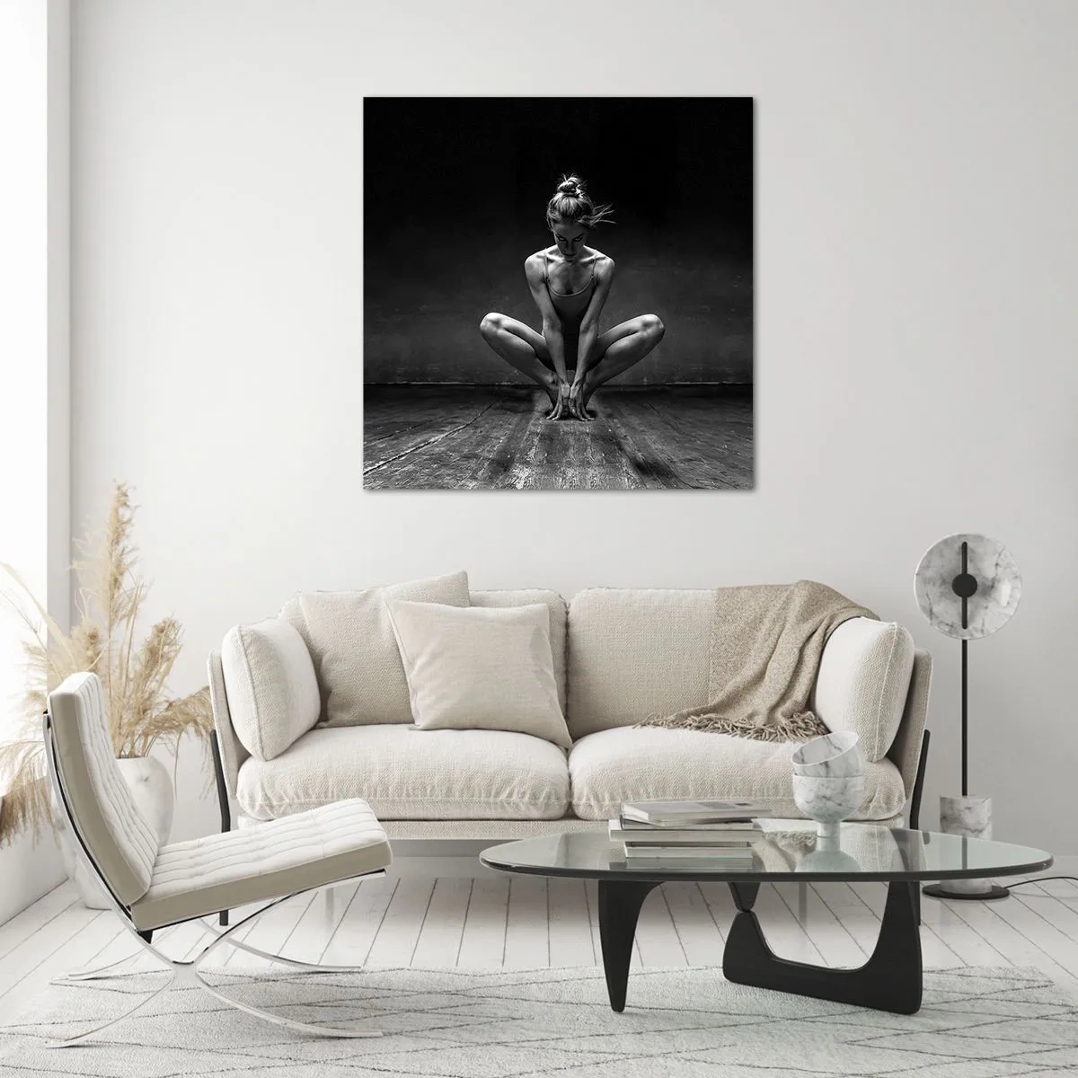 Cuadro sobre vidrio - Impresiones sobre Vidrio - Concentración de energía del baile - 60x60 cm