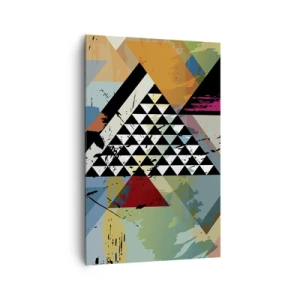 Cuadro sobre lienzo - Impresión de Imagen - Una composición abstracta de formas geométricas y colores. - 80x120cm - Qué sencillo es - Decoración de pared moderna para salón y dormitorio ARTTOR