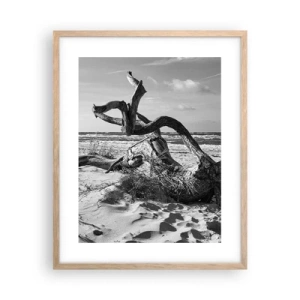 Póster en marco roble claro - Escultura marina - 40x50 cm