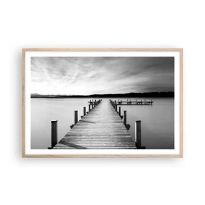 Póster en marco roble claro - En el lago de la paz - 91x61 cm