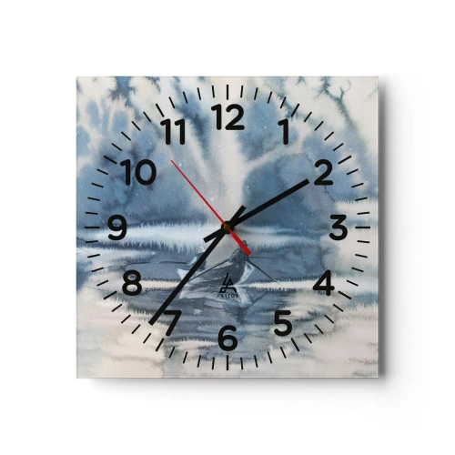 Reloj de pared - Reloj de vidrio - Pescadores en su paraíso - 30x30 cm
