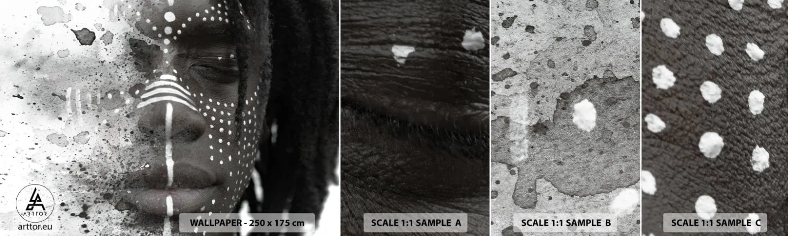 Muestra De Fotomural Standard Eco - Descubrimiento del espíritu original - retrato de una mujer, Mujer, afroamericano - 100x30 cm