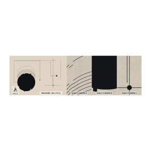 Muestra de fotomural Premium Sand - Composición elástica y dinámica - Geométrico, Minimalismo, Estético - 100x30 cm
