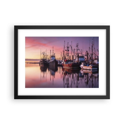 Póster en marco negro - Descanso antes de partir - 40x30 cm