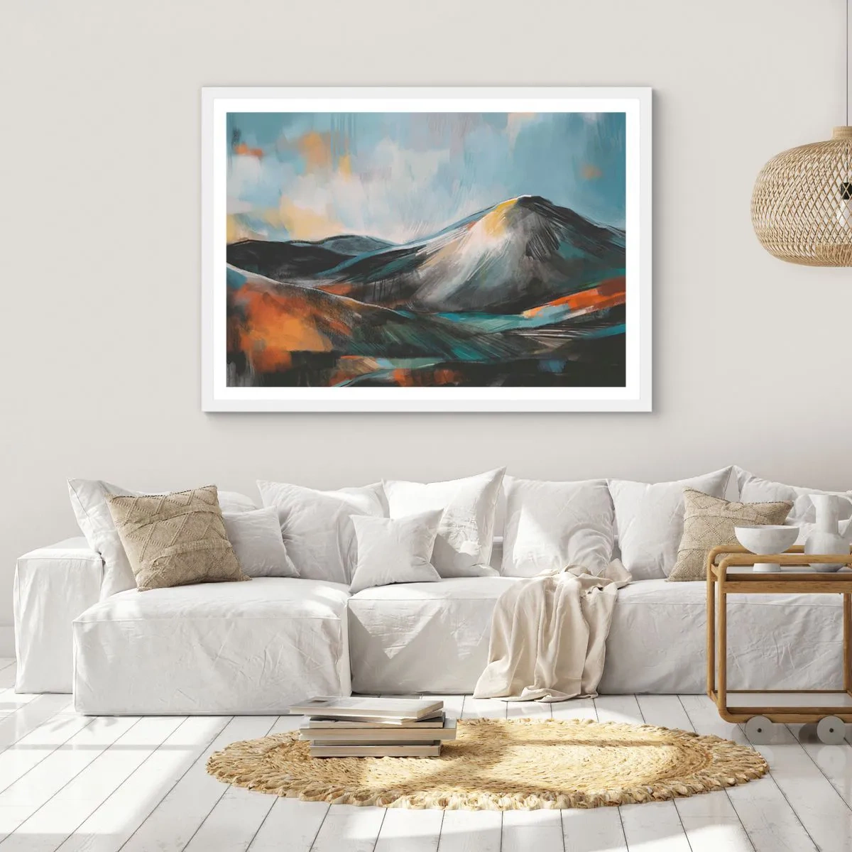 Póster en marco blanco - Crudo y bello - 91x61 cm