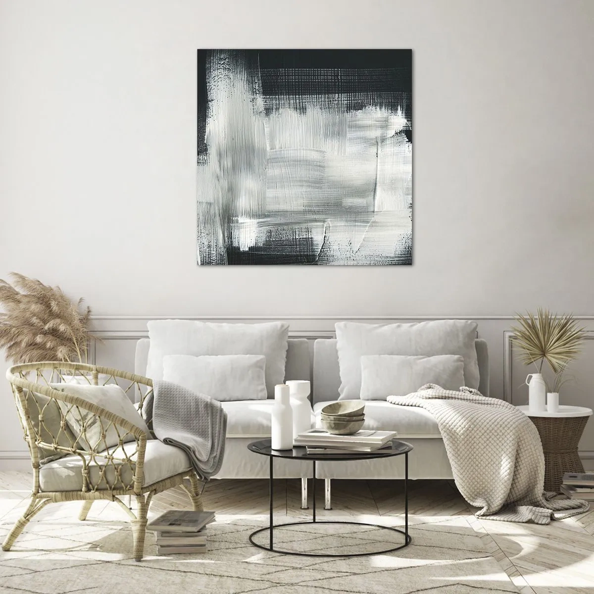 Cuadro sobre vidrio - Impresiones sobre Vidrio - Tejido vertical y horizontal - 70x70 cm