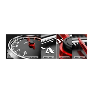 Muestra de fotomural autoadhesivo Deluxe Sticker - Pisa a fondo - Automotor, Velocímetro, 3D - 100x30 cm