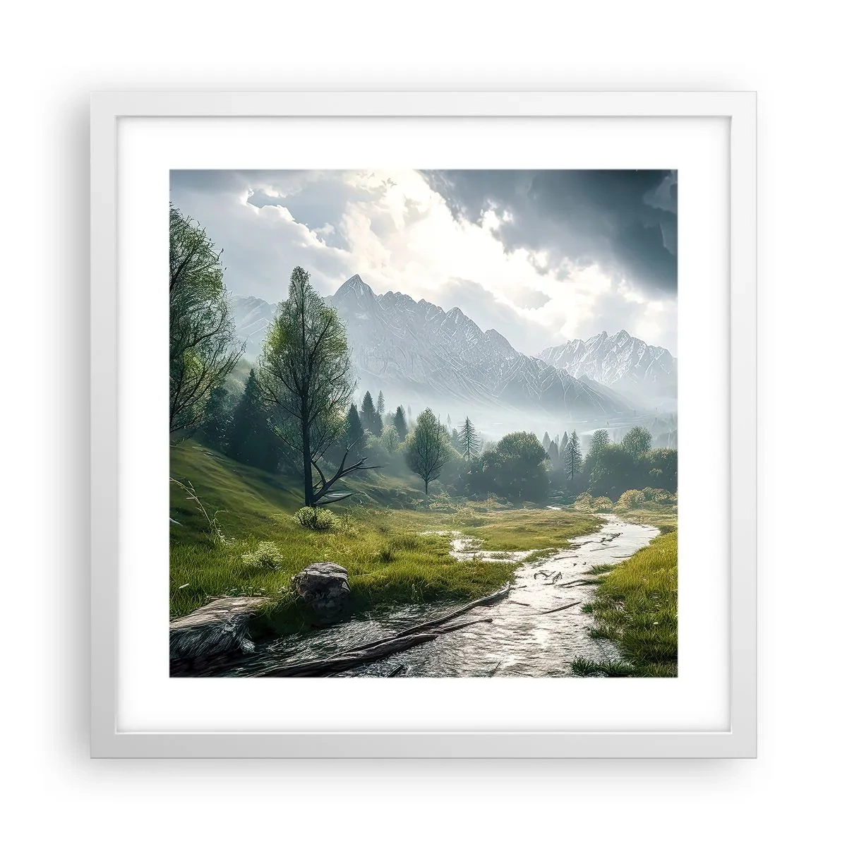 Póster en marco blanco - De ida y vuelta - 40x40 cm