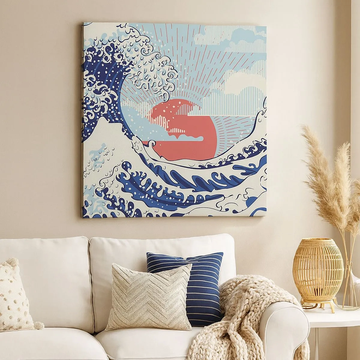 Cuadro sobre lienzo - Impresión de Imagen - De inspiración japonesa - 30x30 cm