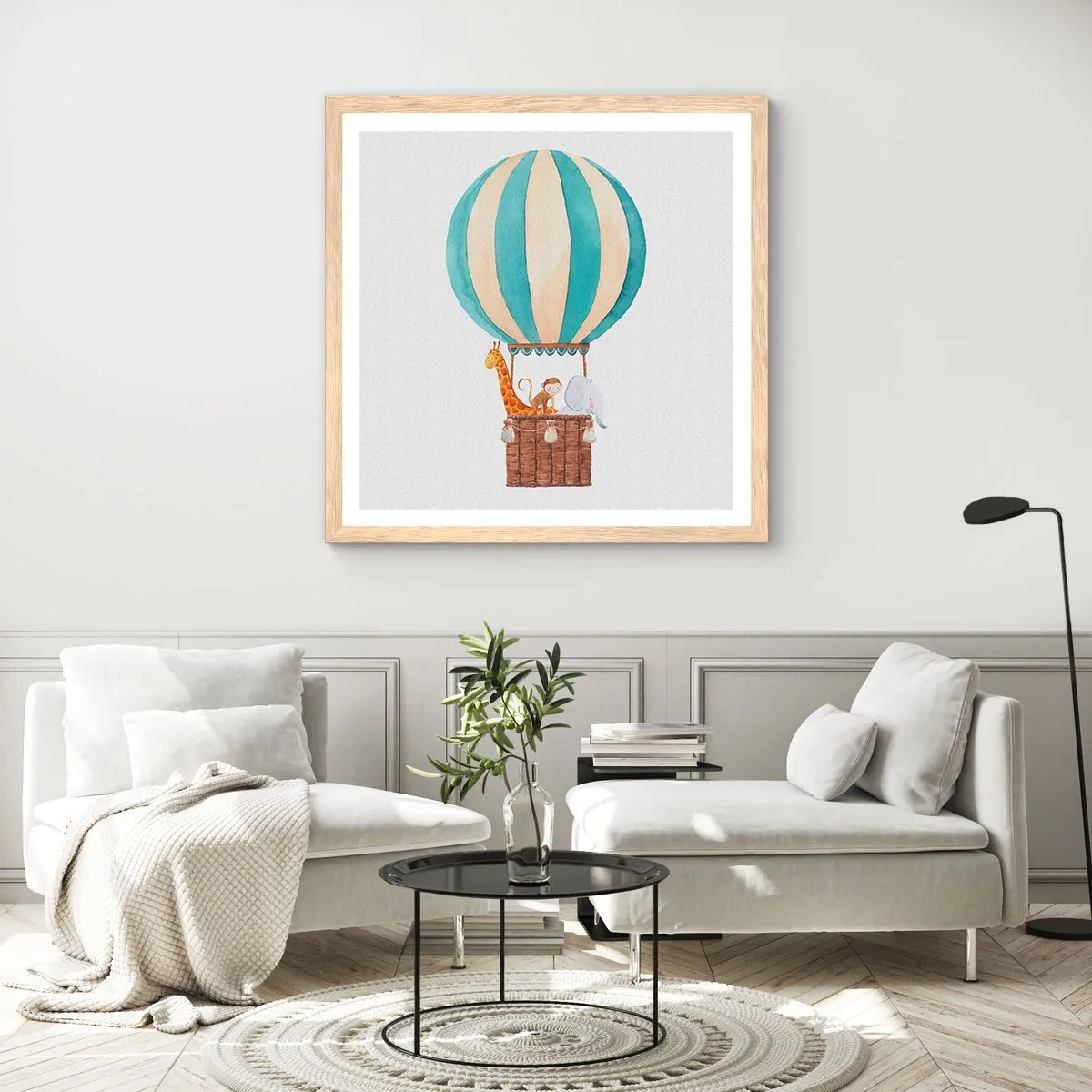 Póster en marco roble claro - Viaje fantástico - 60x60 cm