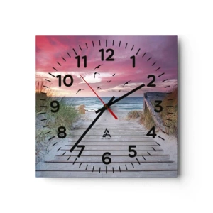 Reloj de pared - Reloj de vidrio - Impresión del Báltico - 40x40 cm