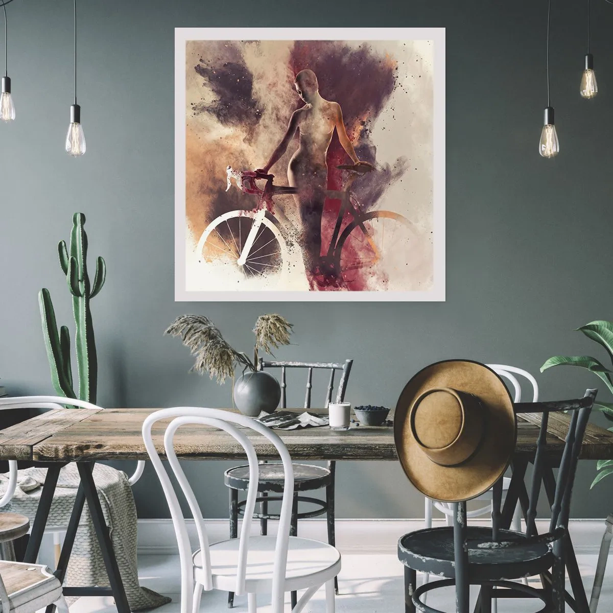 Póster - En las formas de mármol un alma ciclista - 30x30 cm
