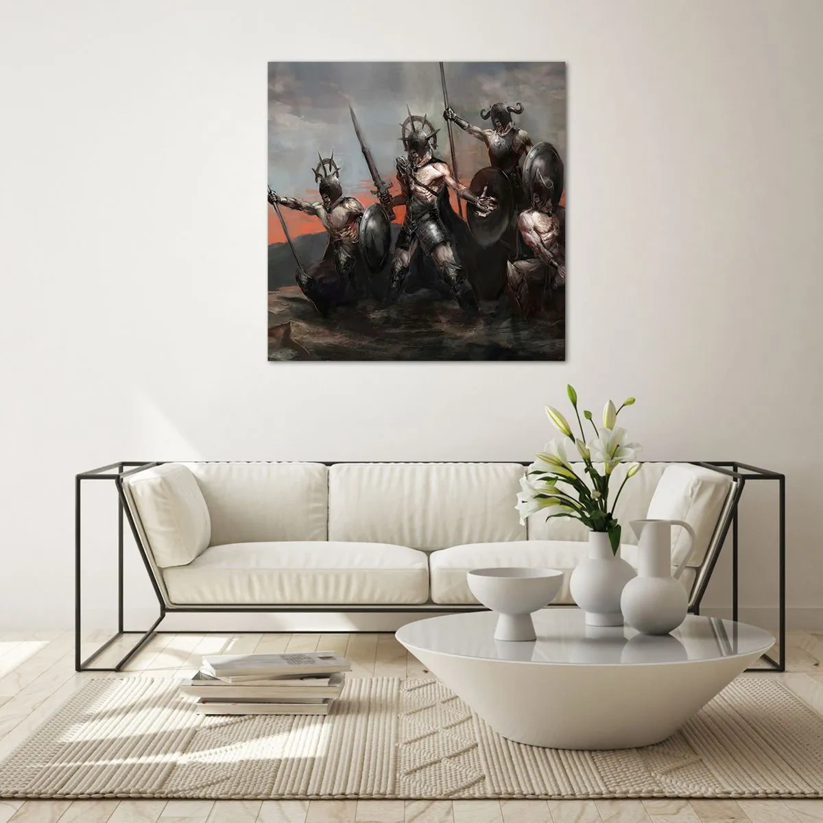 Cuadro sobre vidrio - Impresiones sobre Vidrio - Escudo con escudo - 30x30 cm