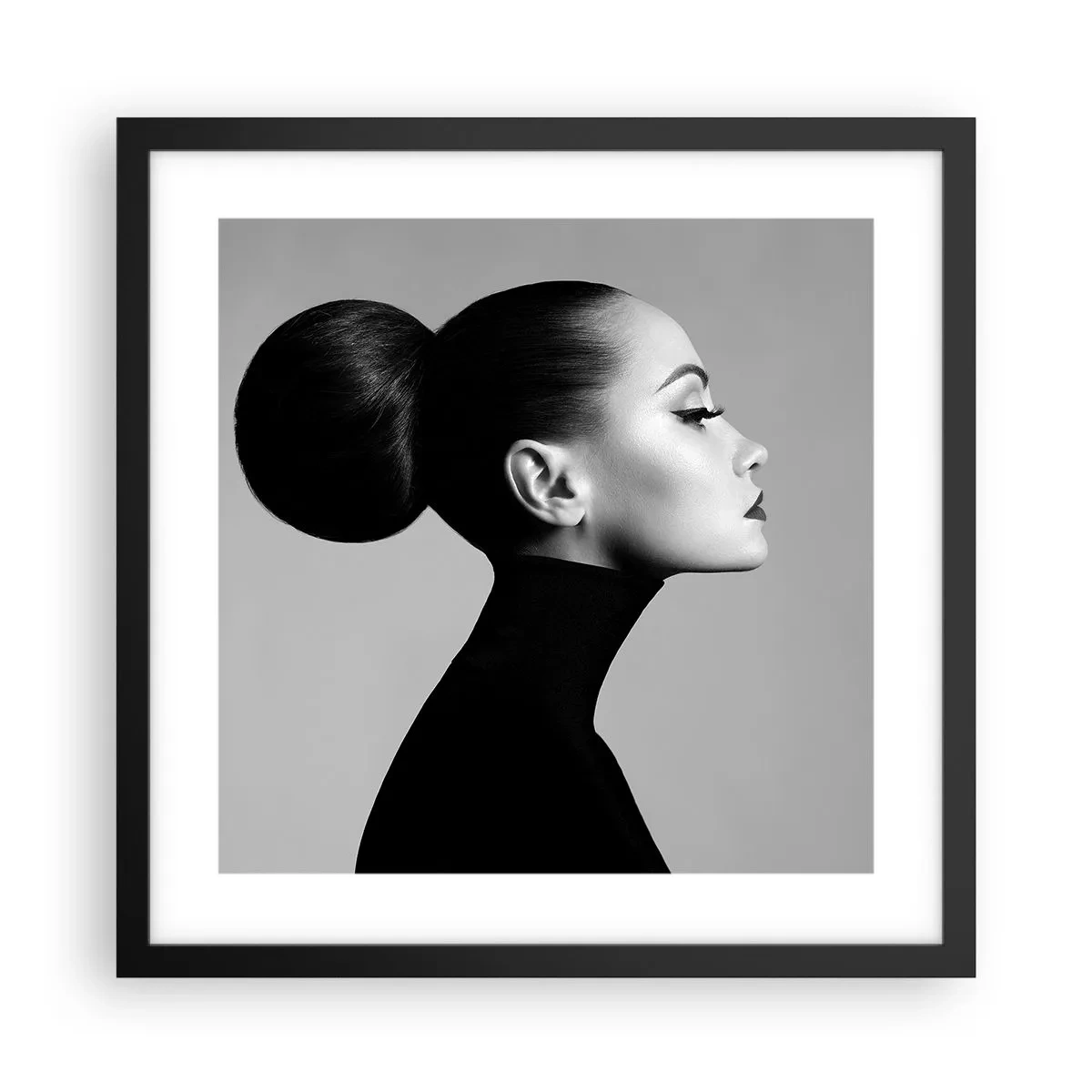 Póster en marco negro - Nefertiti contemporánea - 40x40 cm