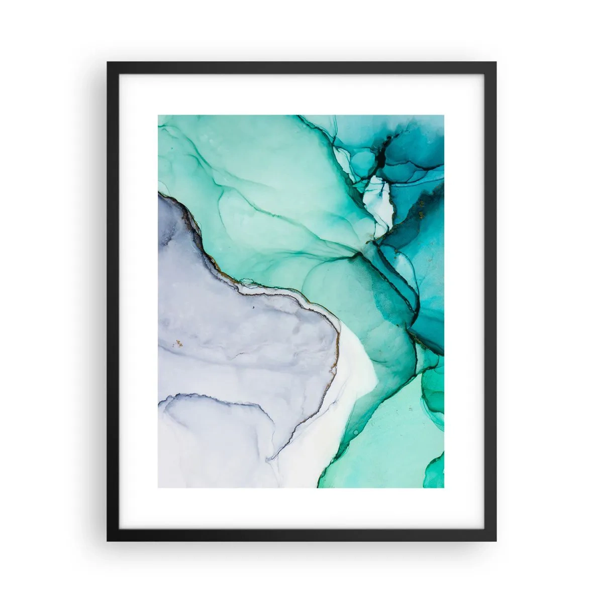 Póster en marco negro - Estudio en turquesa - 40x50 cm