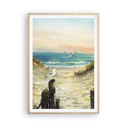 Póster en marco roble claro - Un retiro ventoso - 70x100 cm