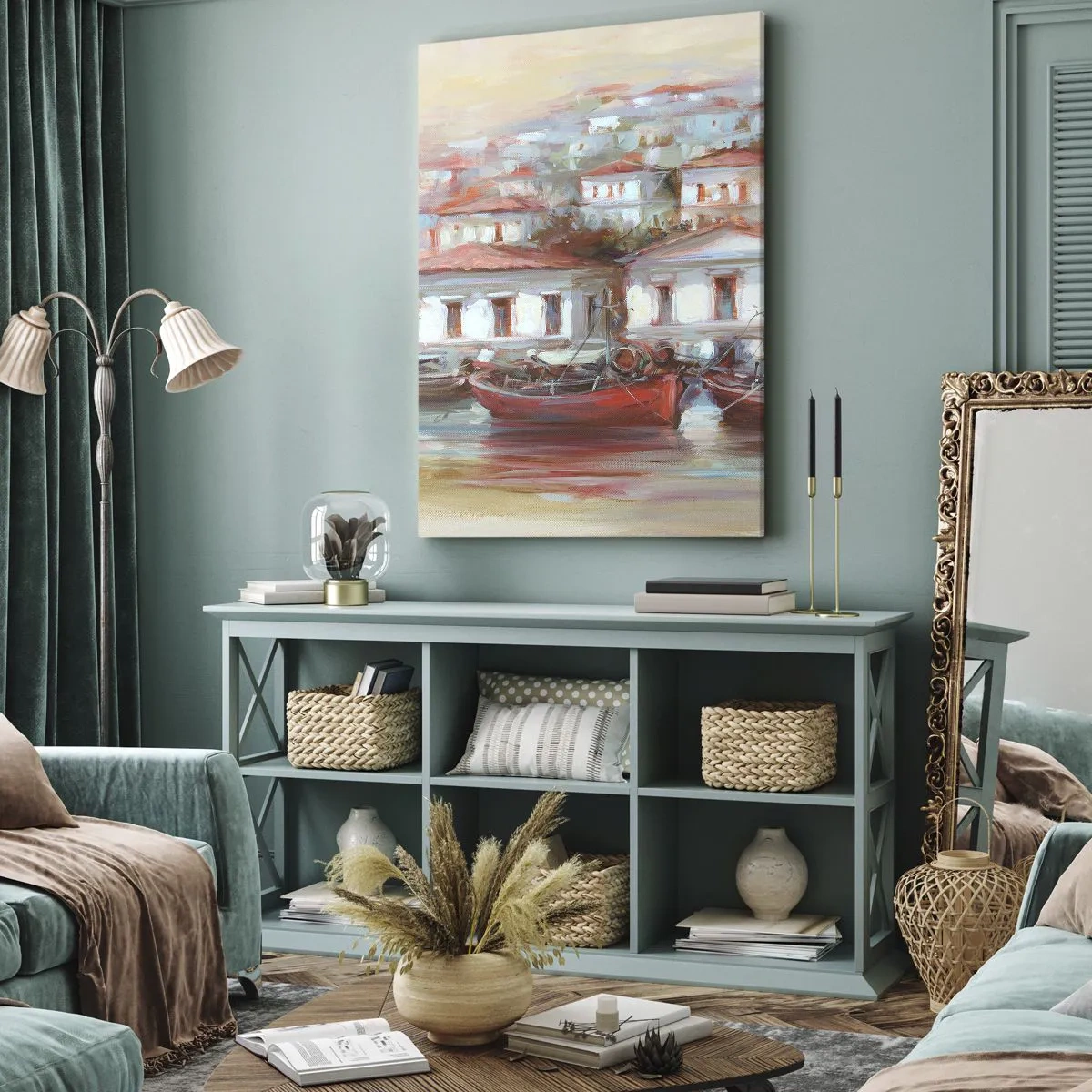 Cuadro sobre lienzo - Impresión de Imagen - Ciudad feliz - 45x80 cm