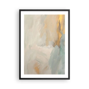 Póster en marco negro - Composición de pintura abstracta en tonos pastel - 50x70cm - Abstracción - una tierra de dulzura - Decoración de pared moderna para salón y dormitorio ARTTOR
