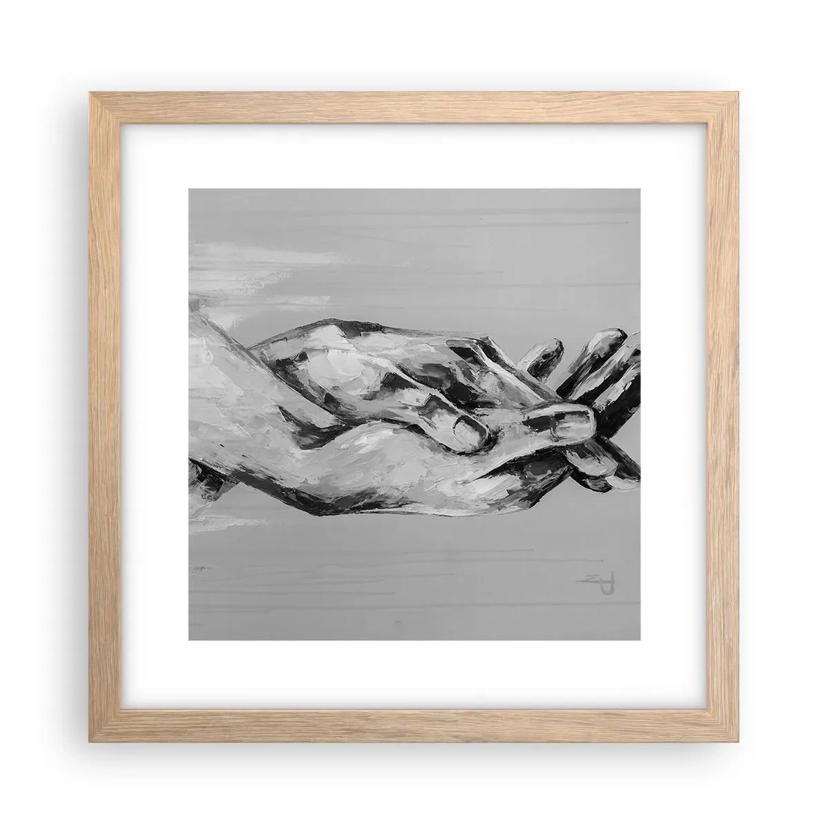 Póster en marco roble claro - El comienzo... - 30x30 cm