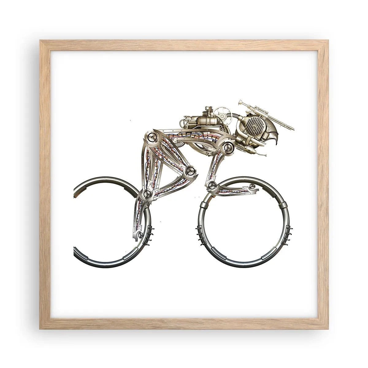 Póster en marco roble claro - Una magnífica máquina - 40x40 cm
