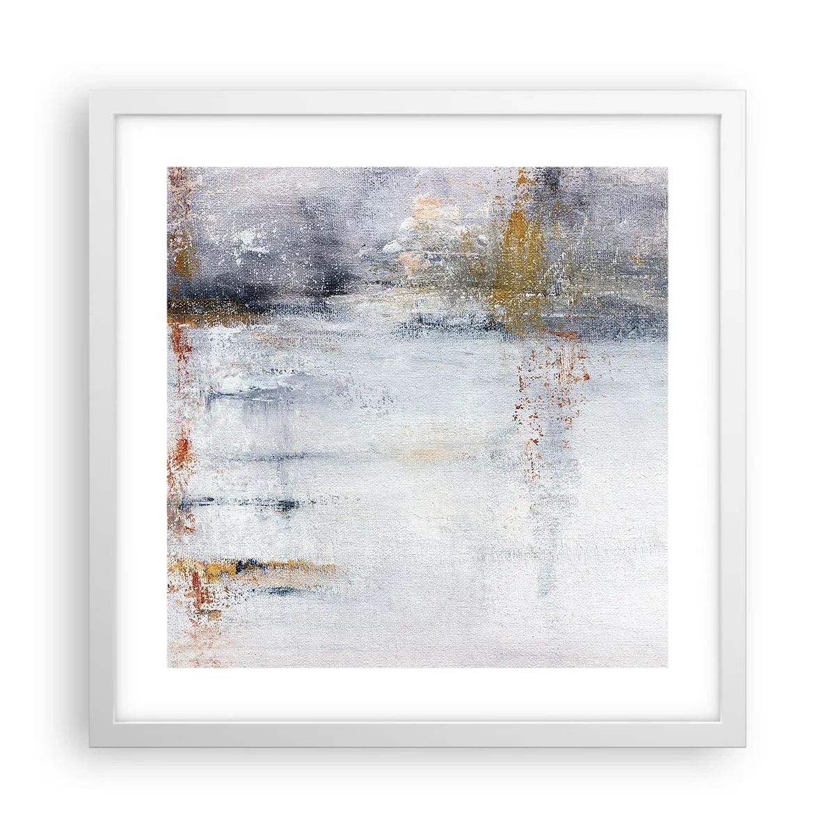 Póster en marco blanco - Tras una cortina de aire - 40x40 cm