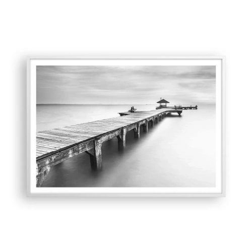 Póster en marco blanco - Lejos - 100x70 cm