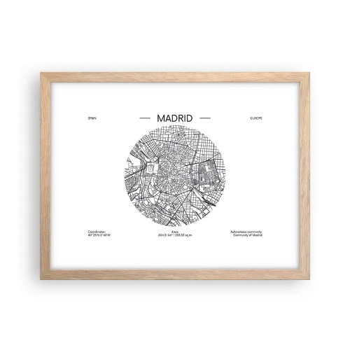 Póster en marco roble claro - Anatomía de Madrid - 40x30 cm