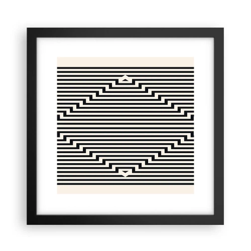 Póster en marco negro - Ilusión geométrica - 30x30 cm