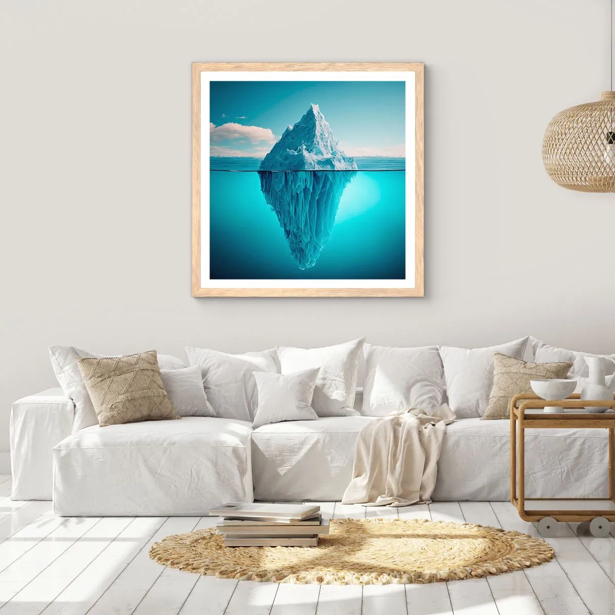 Póster en marco roble claro - El trono de hielo - 50x50 cm