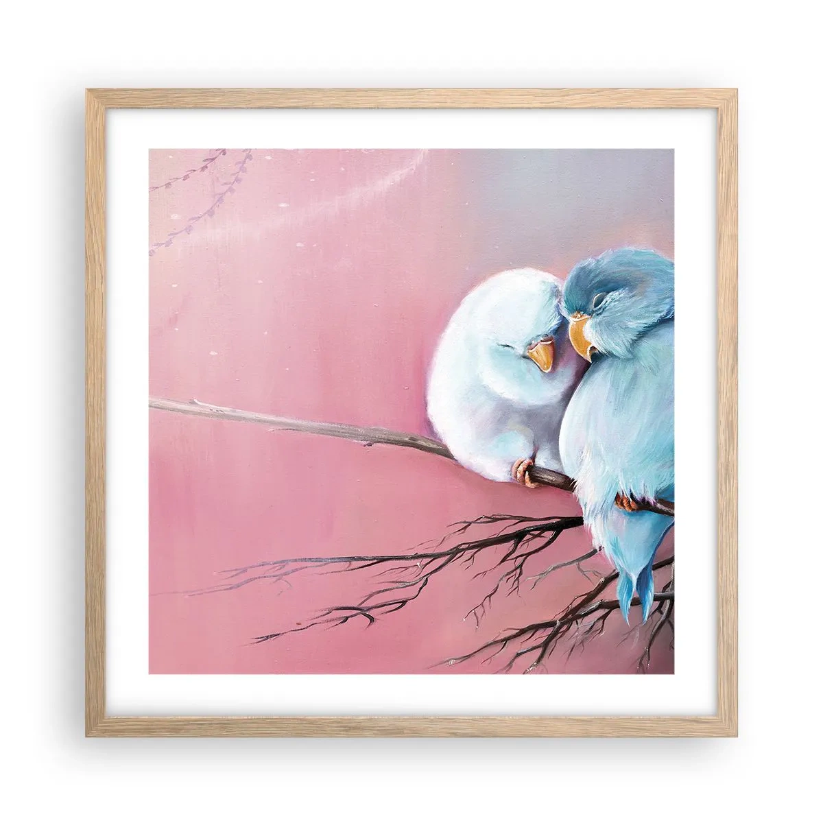 Póster en marco roble claro - Qué añadir aquí... - 50x50 cm