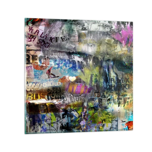 Cuadro sobre vidrio - Impresiones sobre Vidrio - Un collage de recuerdos - 70x70 cm