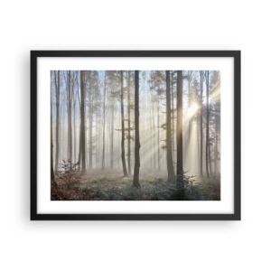 Póster en marco negro - La niebla también está despierta - 50x40 cm