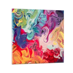 Cuadro sobre vidrio - Impresiones sobre Vidrio - El nacimiento de los colores - 50x50 cm