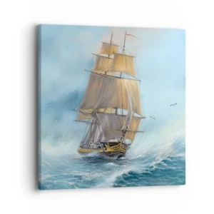 Cuadro sobre lienzo - Impresión de Imagen - Surcando las olas - 40x40 cm