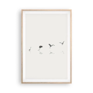 Póster en marco roble claro - Cuatro sencillos pasos para despegar - 61x91 cm