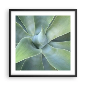 Póster en marco negro - El nacimiento del verde - 50x50 cm