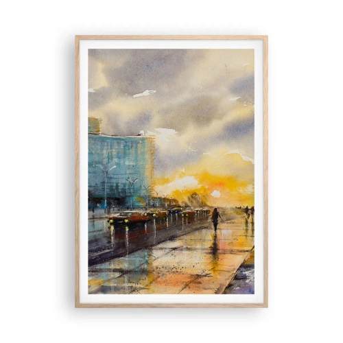 Póster en marco roble claro - Vida en la orilla - 70x100 cm