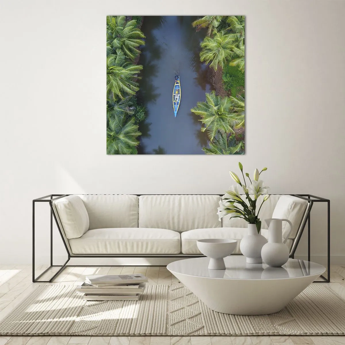 Cuadro sobre vidrio - Impresiones sobre Vidrio - En un sendero tropical - 30x30 cm