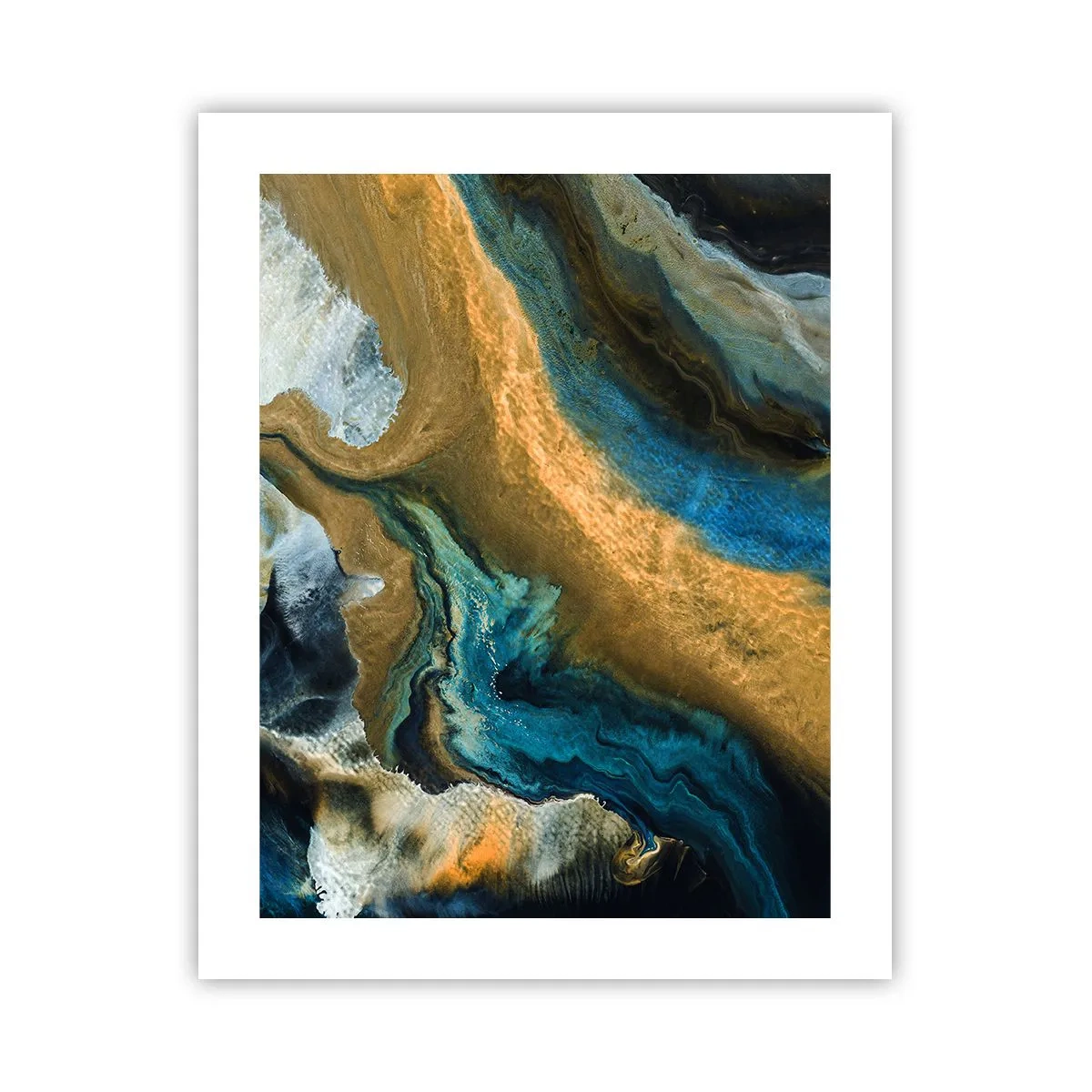 Póster - Azul - amarillo - influencia mutua - 40x50 cm