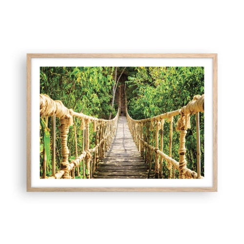 Póster en marco roble claro - Suspendido en verde - 70x50 cm