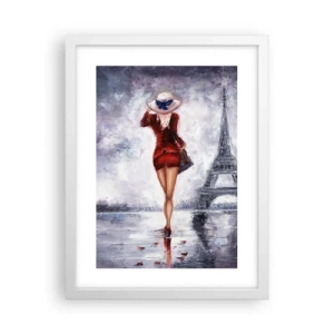 Póster en marco blanco - Símbolos parisinos - 30x40 cm