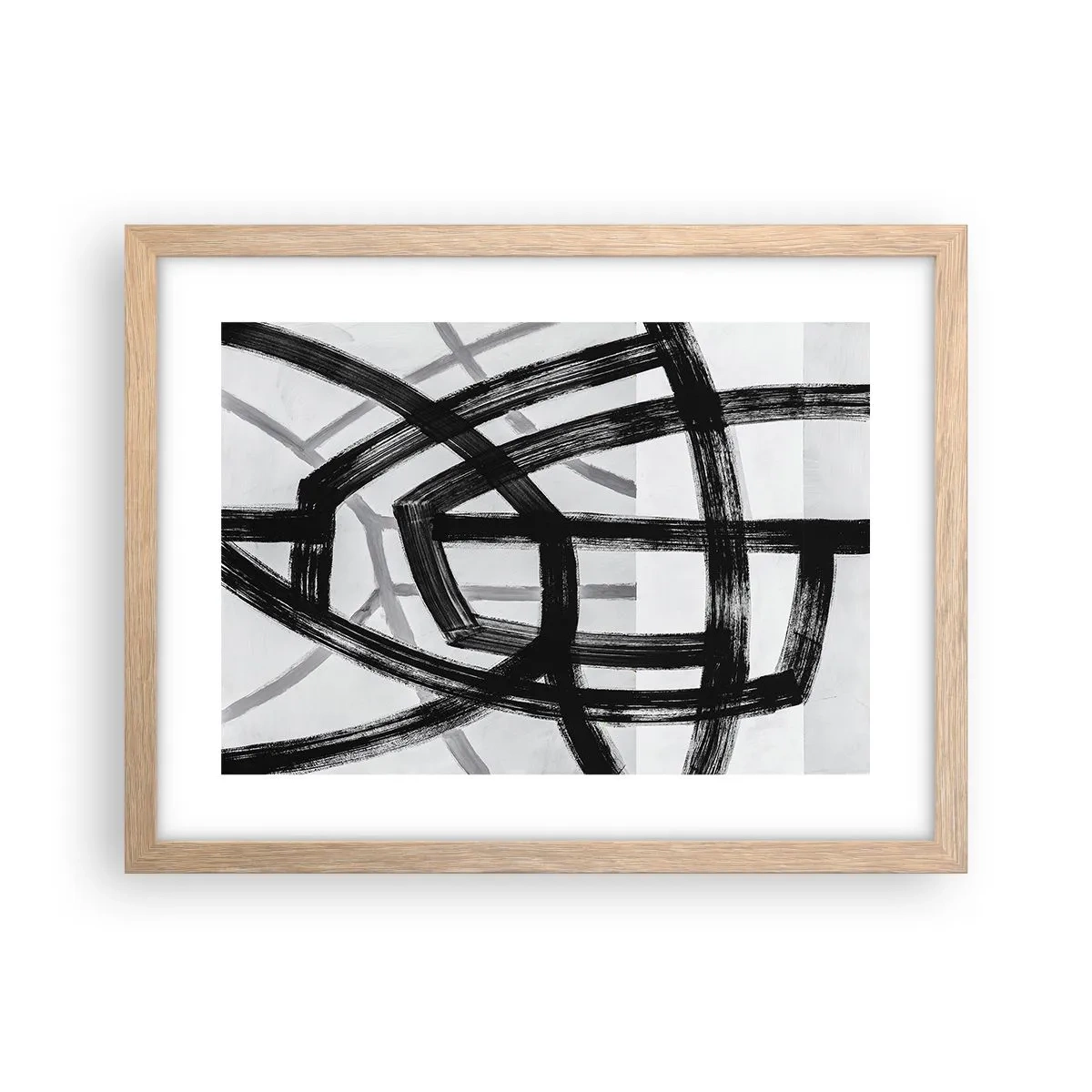 Póster en marco roble claro - Construir profundidad - 40x30 cm