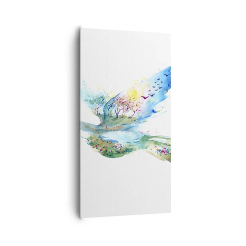 Cuadro sobre lienzo - Impresión de Imagen - En las alas de la naturaleza - 65x120 cm
